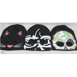 3PACK HALLOWEEN GLOW IN THE DARK TOQUES