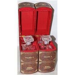 BOOKSHELF DECANTER SET "OPEN BOOKS UP FROM TOP