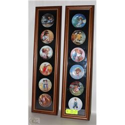 TWELVE FRAMED NUMBERED MINIATURE PLATES BY