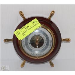 VINTAGE SHIP'S WOOD BAROMETER WEATHER