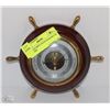 Image 1 : VINTAGE SHIP'S WOOD BAROMETER WEATHER