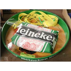 VINTAGE HEINEKEN METAL SERVING TRAY WITH NEW