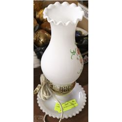 VINTAGE MILK GLASS ELECTRIC LANTERN