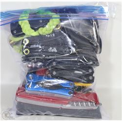 BAG OF ASSORTED POCKET KNIVES