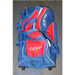 CCM BLUE & RED ROLLING HOCKEY BAG