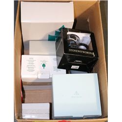BOX OF NEW PARTYLITE HOLDERS,ACCESSORIES  AND MORE