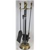 Image 1 : 5 PC BRASS & CAST IRON FIREPLACE UTENSIL SET