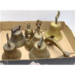 BOX OF ESTATE COLLECTOR BELLS INCL DOLPHIN,2 DOLLS