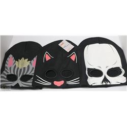 3 PACK OF GLOW IN THE DARK HALLOWEEN TOQUES