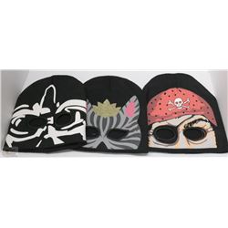 3 PACK OF GLOW IN THE DARK HALLOWEEN TOQUES