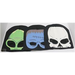 3 PACK OF GLOW IN THE DARK HALLOWEEN TOQUES