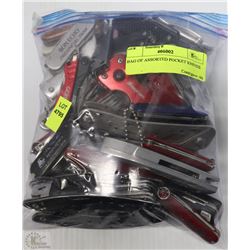 BAG OF ASSORTED POCKET KNIVES