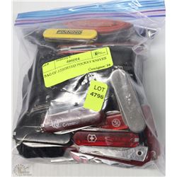 BAG OF ASSORTED POCKET KNIVES