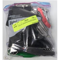 BAG OF ASSORTED POCKET KNIVES