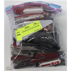 BAG OF ASSORTED POCKET KNIVES