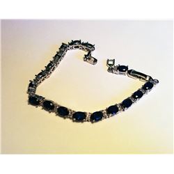 OVAL BLUE SAPPHIRE CRYSTAL TENNIS BRACELET
