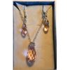 Image 1 : PALE PINK SWAROVSKI CRYSTAL PENDANT & EARRINGS