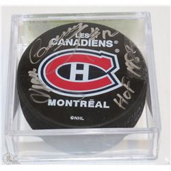YVAN COURNOYER HOF 82’ SIGNED PUCK IN CASE