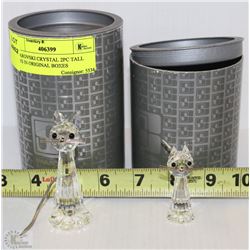 SWAROVSKI CRYSTAL 2PC TALL CATS IN ORIGINAL BOXES