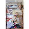 Image 1 : BOX OF CRAFTING SUPPLIES INCLUDING SCISSORS,