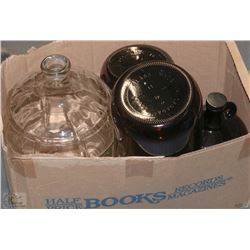 3-GALLON CARBOY AND THREE 1-GALLON CARBOYS