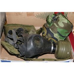 FLAT WITH MILITARY BELT WITH CANTEEN , HOLDER AND