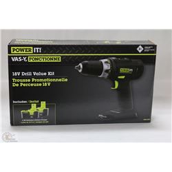 NEW POWER IT 18V DRILL VALUE KIT