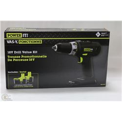 NEW POWER IT 18V DRILL VALUE KIT