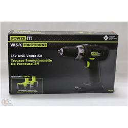 NEW POWER IT 18V DRILL VALUE KIT