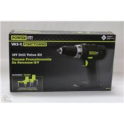 NEW POWER IT 18V DRILL VALUE KIT