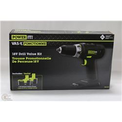 NEW POWER IT 18V DRILL VALUE KIT