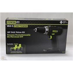 NEW POWER IT 18V DRILL VALUE KIT