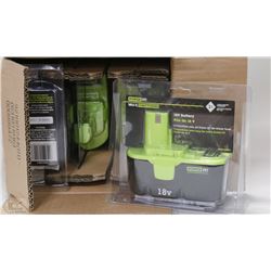 CASE OF FOUR NEW FIX IT 18V BATTERY PACKS