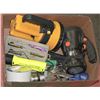 Image 1 : BOX OF FLASHLIGHTS,BATTERIES AND TOOLS