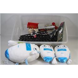 PLASTIC TOTE WITH MISCELLANEOUS CHILDREN'S