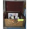 Image 1 : ESTATE WOOD TREASURE CHEST TRINKET BOX WITH