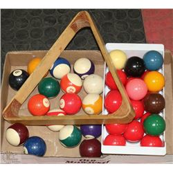 (15) SET OF POOL BALLS AND SNOOKER BALLS