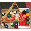 Image 1 : (15) SET OF POOL BALLS AND SNOOKER BALLS