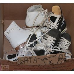 BOX WITH MENS/WOMENS ICE SKATES
