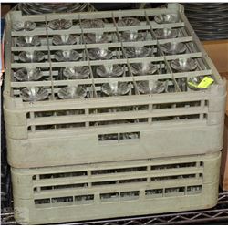 2 TRAYS TOTAL OF 50 VINTAGE DESERT GLASSES