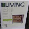 Image 1 : 4 DRAWER WICKER CHEST WITH ESPRESSO FINISH ALL