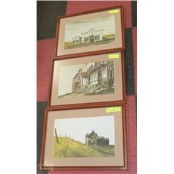 3 PCS OF MATCHING FRAMED PICTURES SIGNED BY RONALD