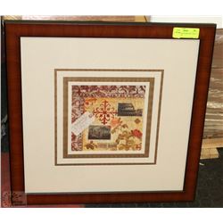 MATTED AND FRAMED PICTURE OF ROME 20"X20"
