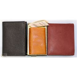 LOT OF 2 LEATHER WALLETS AND A KEY HOLDER