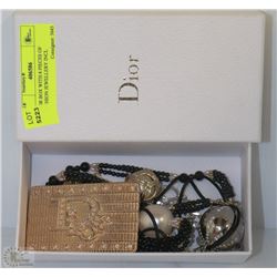 DIOR BOX WITH 8 PIECES OF FASHION JEWELRY INCL