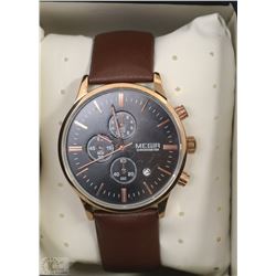 MEGIR CALENDAR DATE WATCH GENUINE LEATHER STRAP