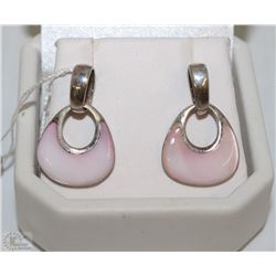 STERLING .925 SILVER EARRINGS ENAMEL FACE