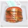 Image 1 : MURANO GLASS SILVER .925 & 24KT GOLD RING SIZE 8