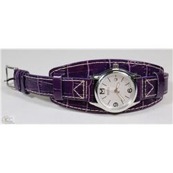 NEW MICHAEL KORS PURPLE WOMEN'S LEATHER WATCH