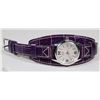 Image 1 : NEW MICHAEL KORS PURPLE WOMEN'S LEATHER WATCH